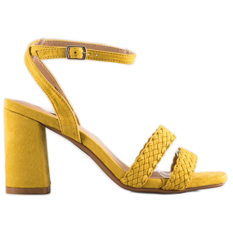 Kylie Sandale din piele de căprioară pe o bară galben