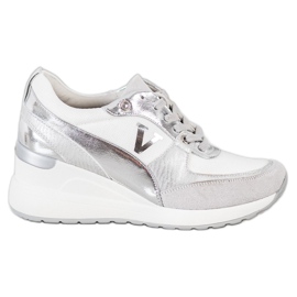 Adidași cu toc VINCEZA alb