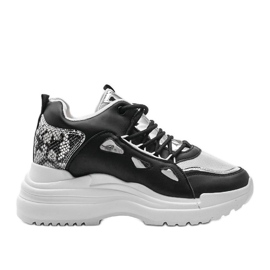 Adidași de șarpe alb-negru 3170