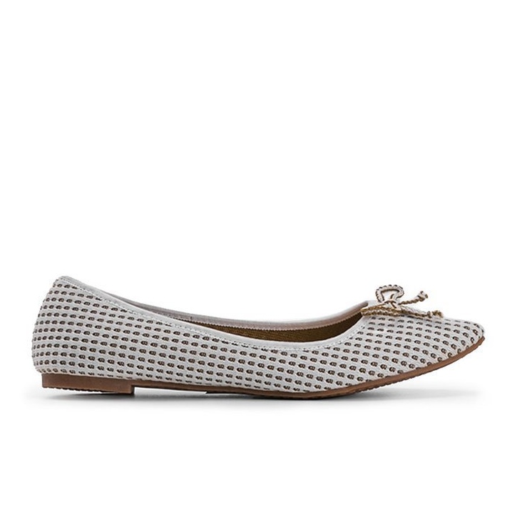 Balerini din stofă bej Del Amor