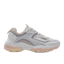 Adidași sport de culoare albă și bej 9796 gri de aur Adidași sport de culoare albă și bej 9796 gri de aur
