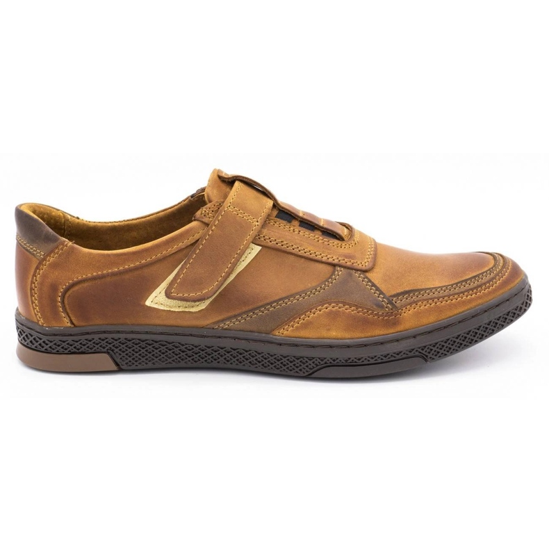 Polbut Pantofi casual din piele pentru bărbați 2102 camel maro