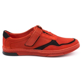 Polbut Pantofi casual din piele pentru bărbați 2102 roșu roşu