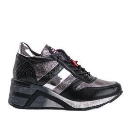 Adidași negri pe pană Izabella negru Adidași negri pe pană Izabella negru