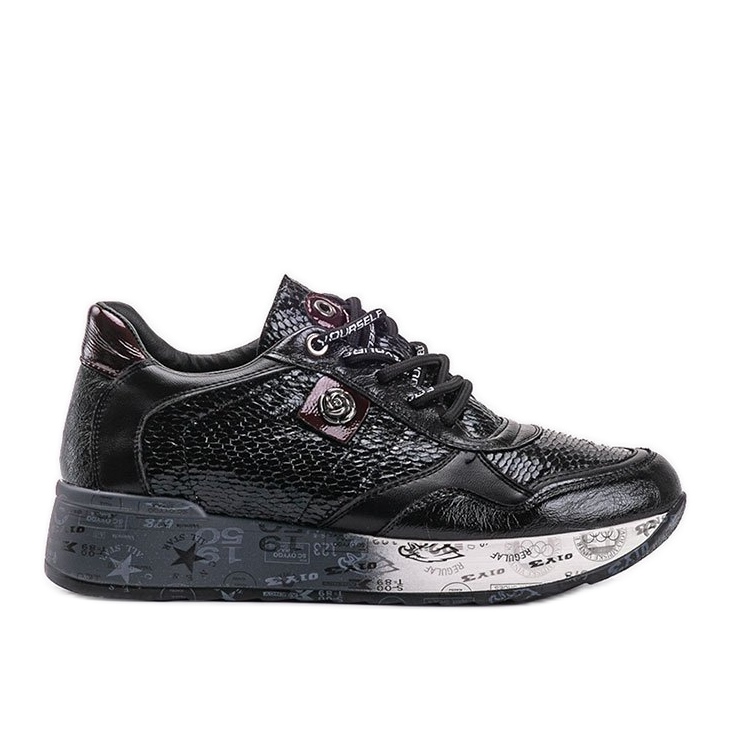 Adidași negri Ayanna cu pană negru