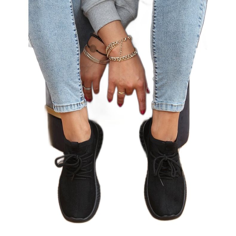 Pantofi sport negri pentru șosete All Black PC01 negru