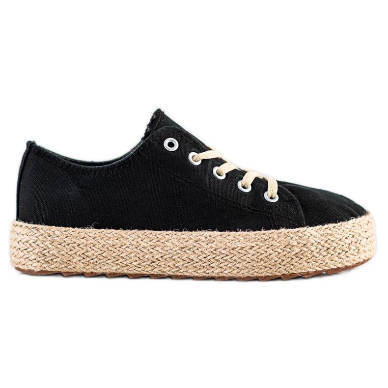 Kylie Espadrile elegante negru Kylie Espadrile elegante negru