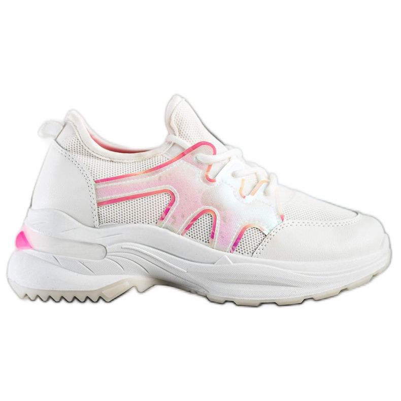 SHELOVET Adidași de primăvară cu efect Holo alb