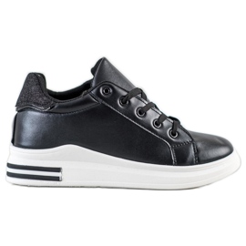 Diamantique Adidași cu pană cu sclipici negru Diamantique Adidași cu pană cu sclipici negru