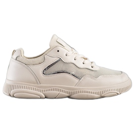 Ideal Shoes Adidași bej casual Ideal Shoes Adidași bej casual