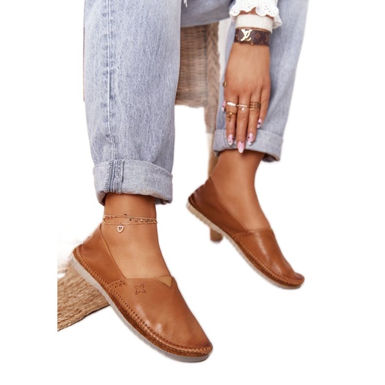 Balerini din piele pentru femei Maciejka Red 01930-52 maro