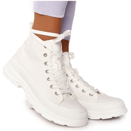 FB2 Adidași înalți pentru femei, alb Trissy, pe o talpă mare FB2 Adidași înalți pentru femei, alb Trissy, pe o talpă mare