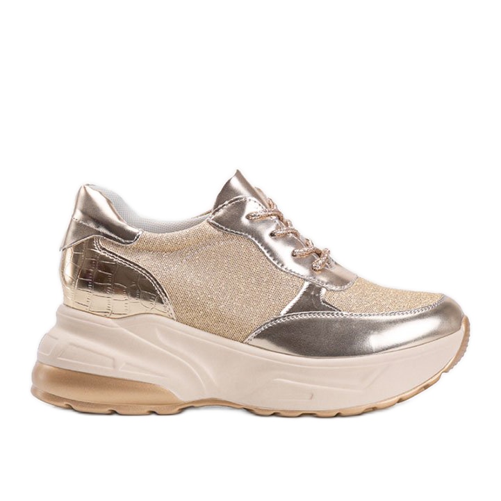 Adidași aurii cu tălpi groase de Amy de aur