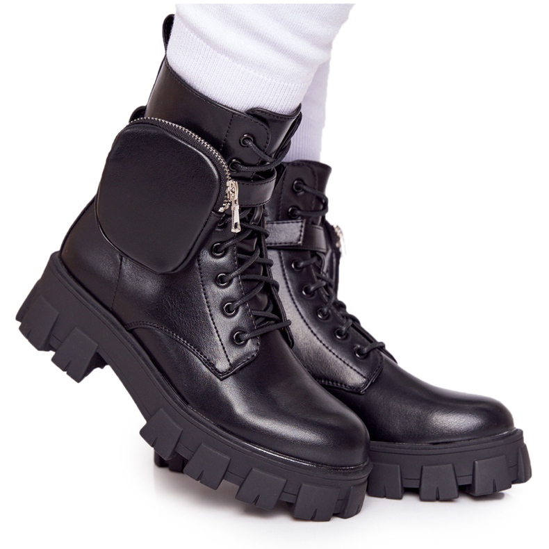 PS1 Cizme muncitoare negre pe platformă Sâmbăta Neagră negru