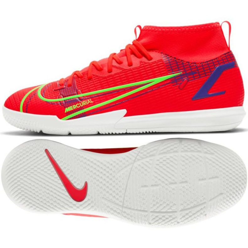 Pantofi de fotbal Nike Mercurial Superfly 8 Academy Ic Jr CV0784 600 roșu portocale si rosii Pantofi de fotbal Nike Mercurial Superfly 8 Academy Ic Jr CV0784 600 roșu portocale si rosii