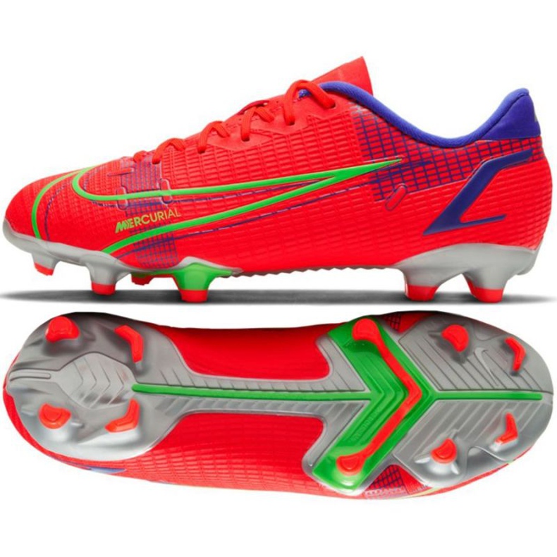 Pantof de fotbal Nike Vapor 14 Academy FG / MG Jr CV0811 600 roșu portocale si rosii