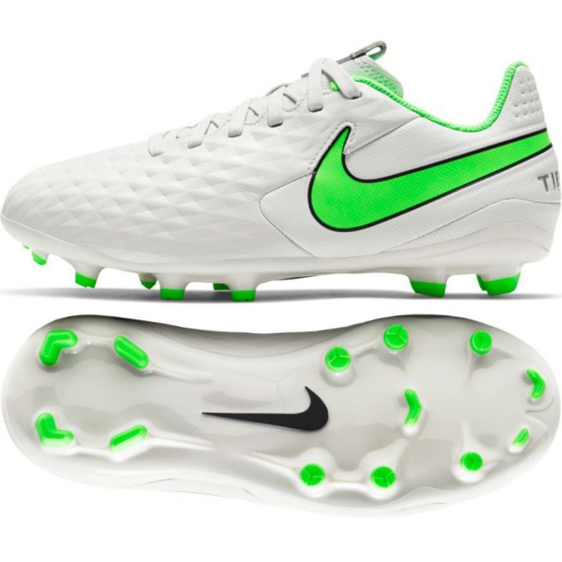 Pantofi de fotbal Nike Tiempo Legend 8 Academy Mg Jr AT5732 030 fildeş alb