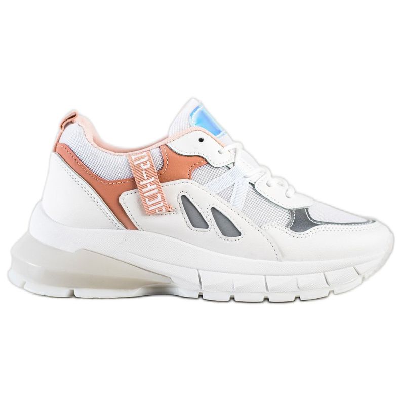 SHELOVET Adidași pe platformă cu plasă alb