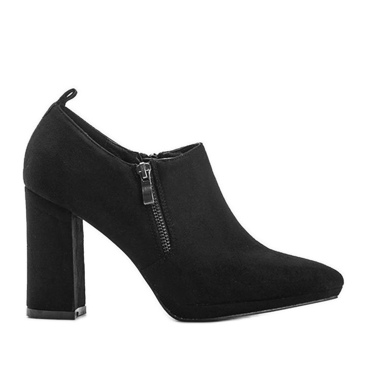 Botine negre din piele de căprioară pe stâlpul Carl negru Botine negre din piele de căprioară pe stâlpul Carl negru