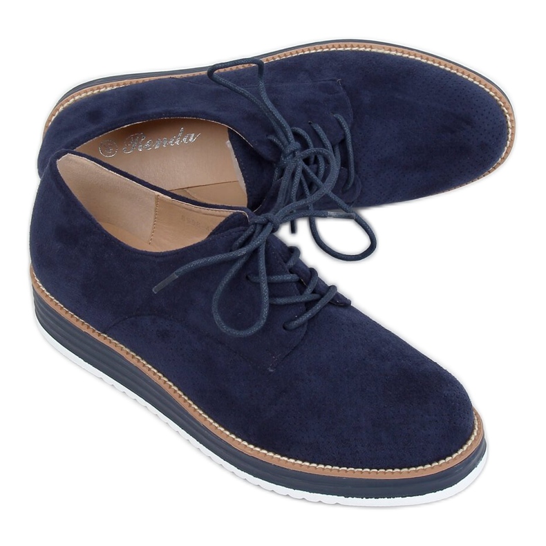 Mocasini dantelate dama bleumarin 8988-45 Albastru albastru marin