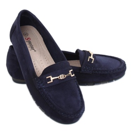 Mocasini dama bleumarin bleumarin GS12P Navy albastru marin