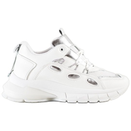 SHELOVET Adidași eleganți din piele ecologică alb SHELOVET Adidași eleganți din piele ecologică alb