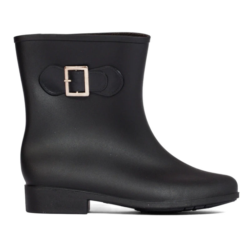 Cizme negre din cauciuc cu cataramă negru
