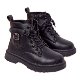 Apawwa Cizme pentru copii cu buzunar TikTok negru Apawwa Cizme pentru copii cu buzunar TikTok negru