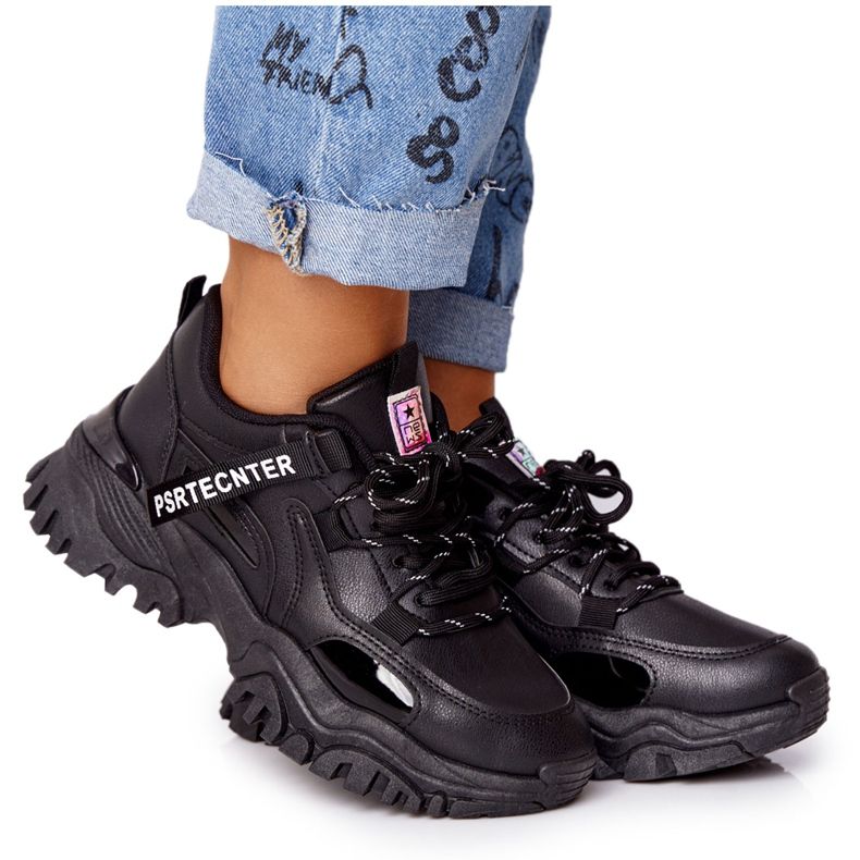 EVE Adidași pentru femei pe o talpă masivă de râs negru