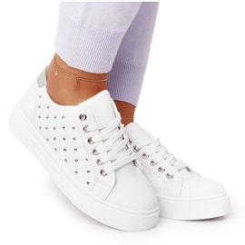 PS1 Adidași pentru femei cu matlasare albă-argintie