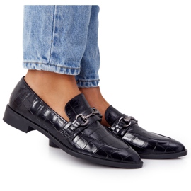 S.Barski Mocasini de damă eleganți de S. Bararski Black negru