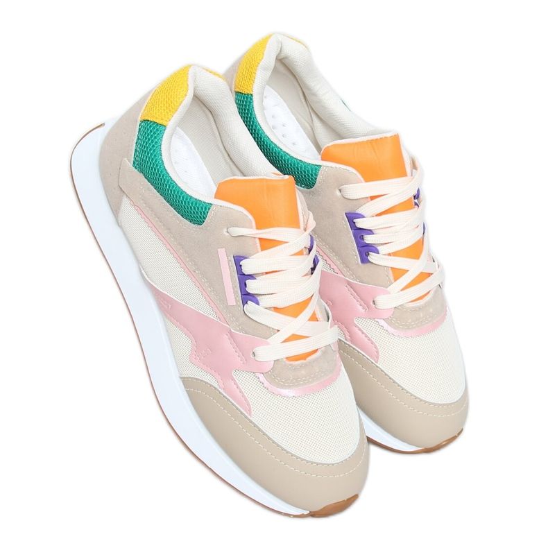 Încălțăminte sport dama multicolor NB372 Bej roz verde galben