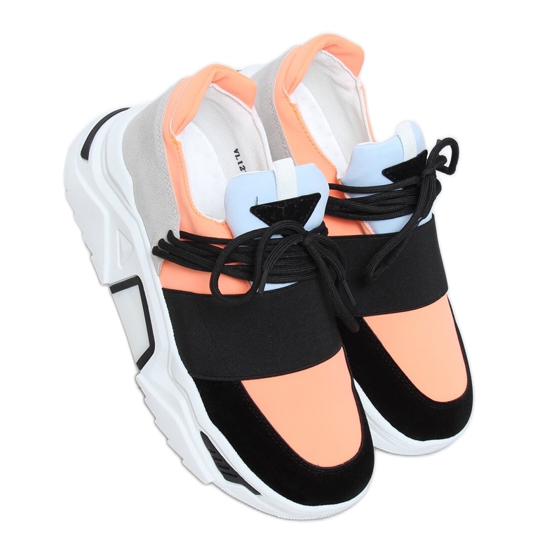 Încălțăminte sport cu talpă înaltă VL127 Negru roz gri