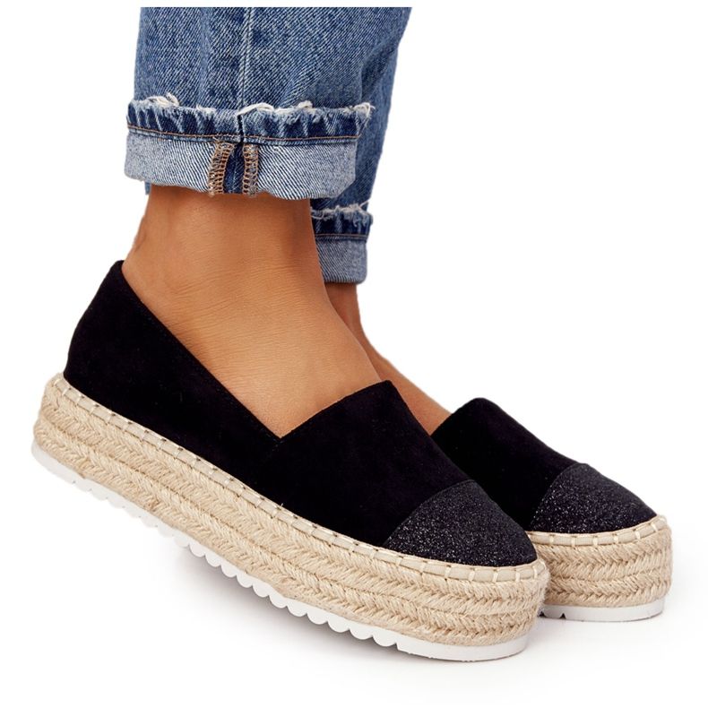 S.Barski Espadrile pe platforma de paie S. Bararski Negru