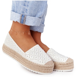 S.Barski Espadrile pe platforma de paie S. Bararski White alb