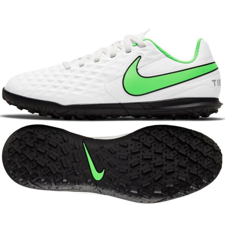 Pantofi de fotbal Nike Tiempo Legend 8 Club Tf Jr AT5883 030 alb alb