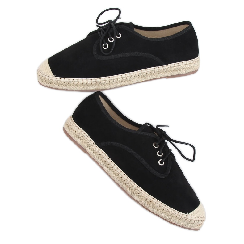 Espadrile de damă negre 77-196 Negre negru