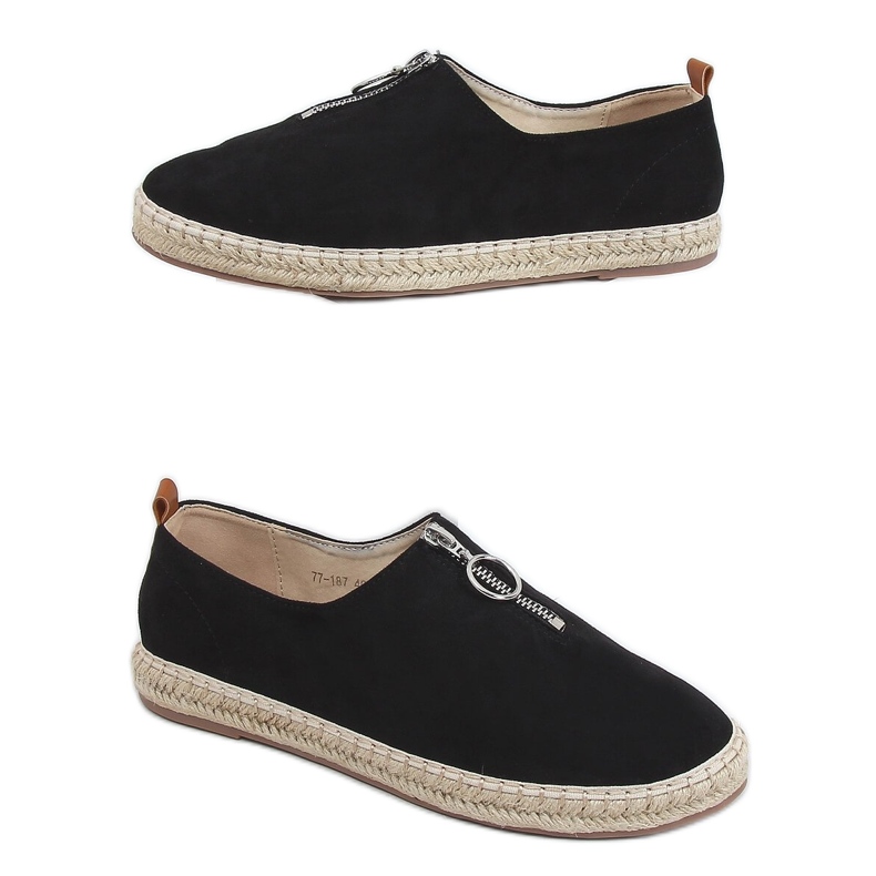 Espadrile dama negre 77-187 Negre negru