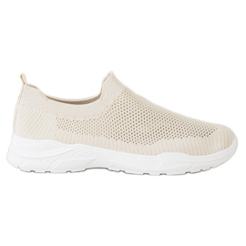 Ideal Shoes Încălțăminte slip-on cu plasă bej Ideal Shoes Încălțăminte slip-on cu plasă bej