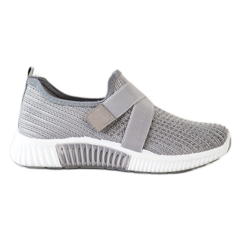 SHELOVET Pantofi sport cu cristale gri