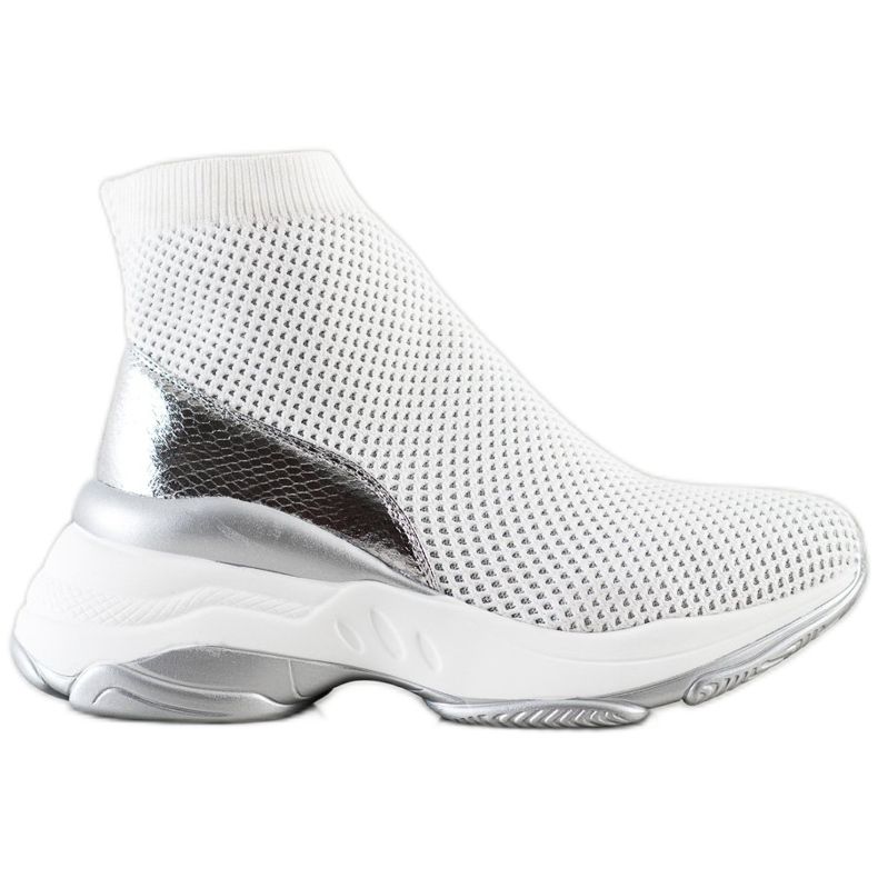 SHELOVET Adidași din material textil înalt alb