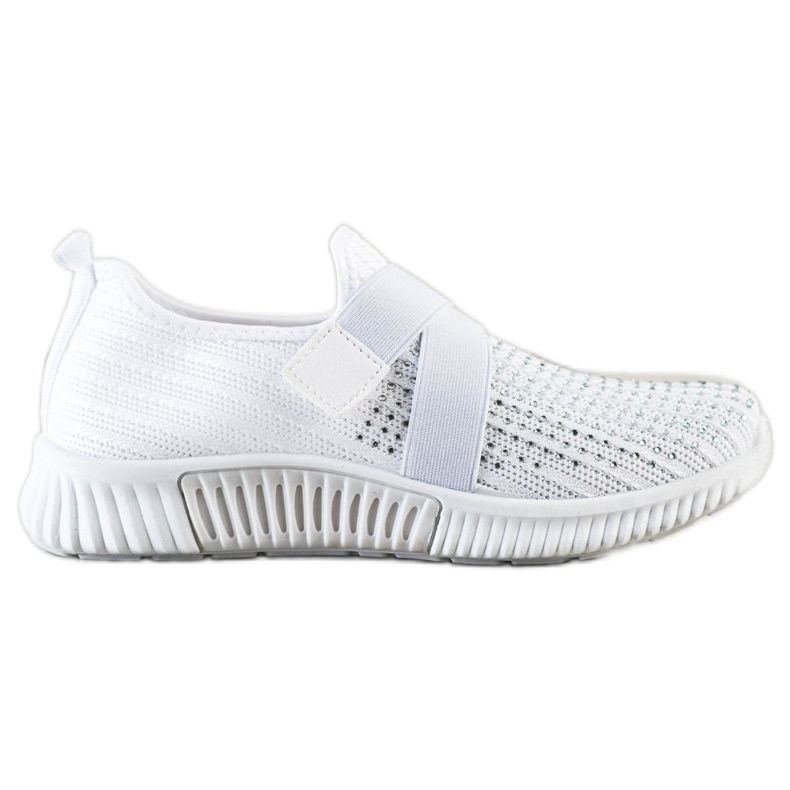 SHELOVET Pantofi sport cu cristale alb