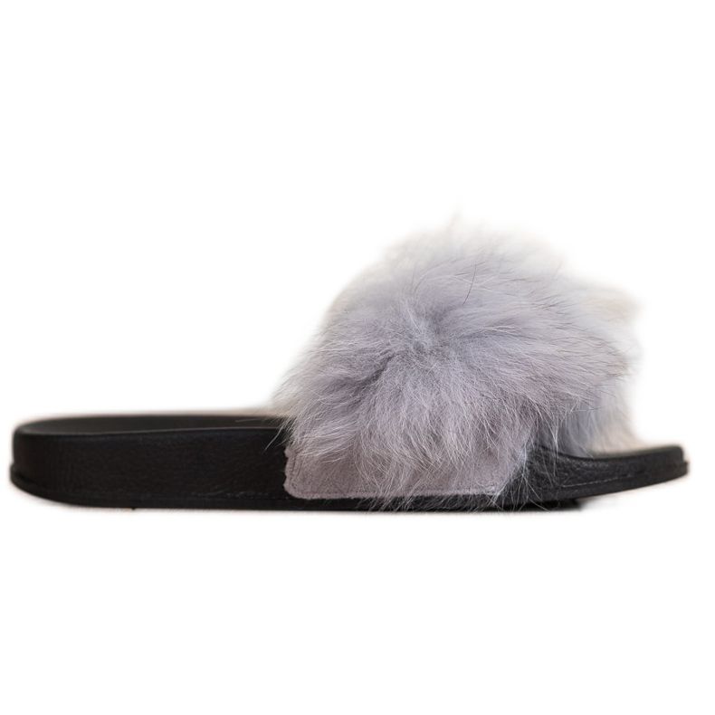 Bona Flip-flops la modă cu blană gri
