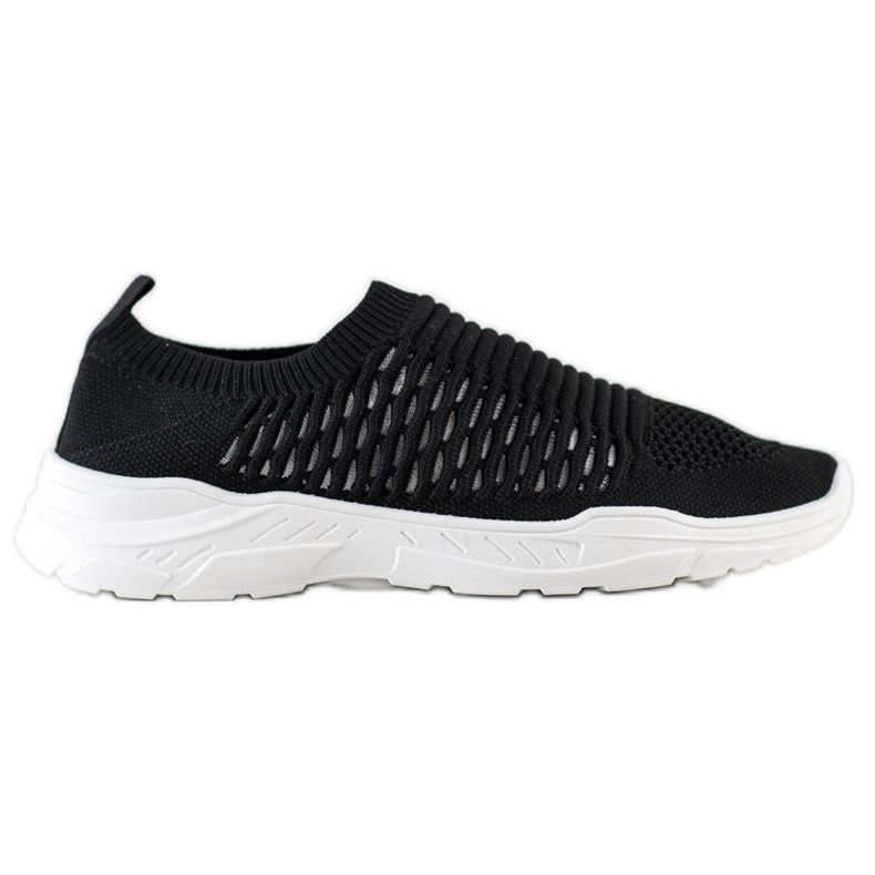 Ideal Shoes Adidași cu deschidere confortabilă negru