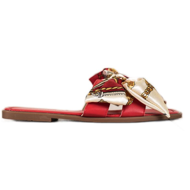 Seastar Papuci eleganti cu fundita decorativa roșu Seastar Papuci eleganti cu fundita decorativa roșu