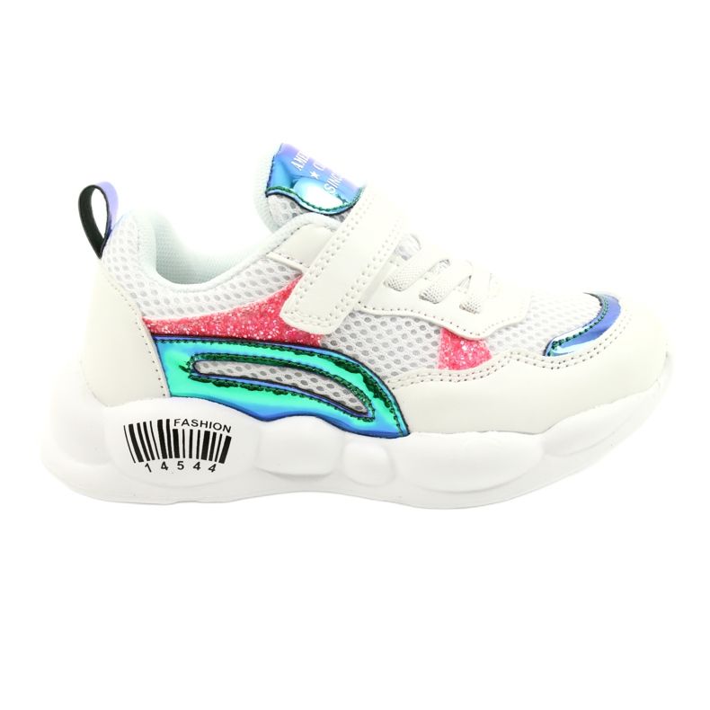 American Club Pantofi sport halografici la modă ES23/21 alb