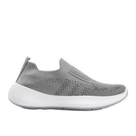 Pantofi sport gri cu zirconiu cubic Mia