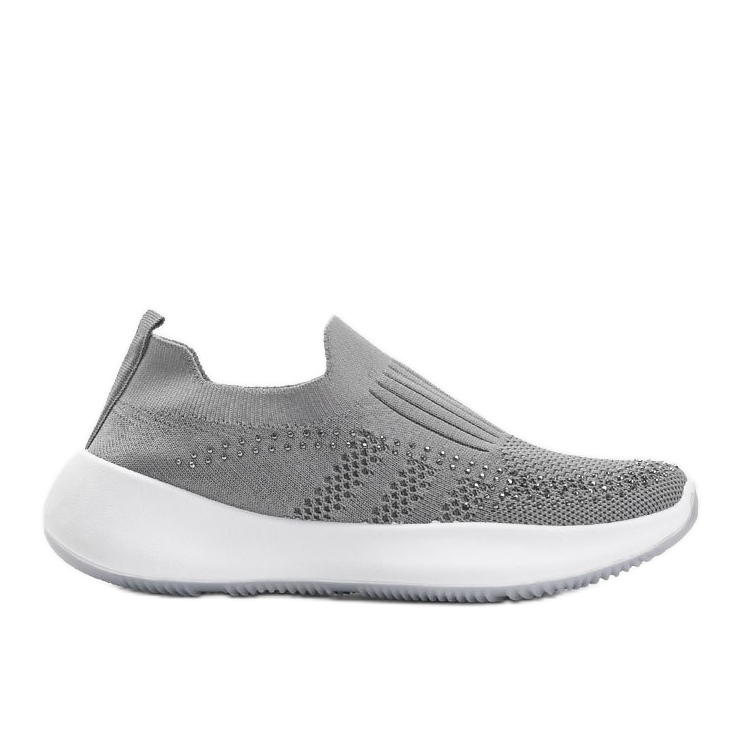 Pantofi sport gri cu zirconiu cubic Mia