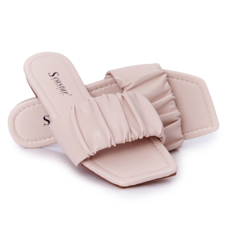 PS1 Papuci clasici de culoare bej pentru femei Arată bine