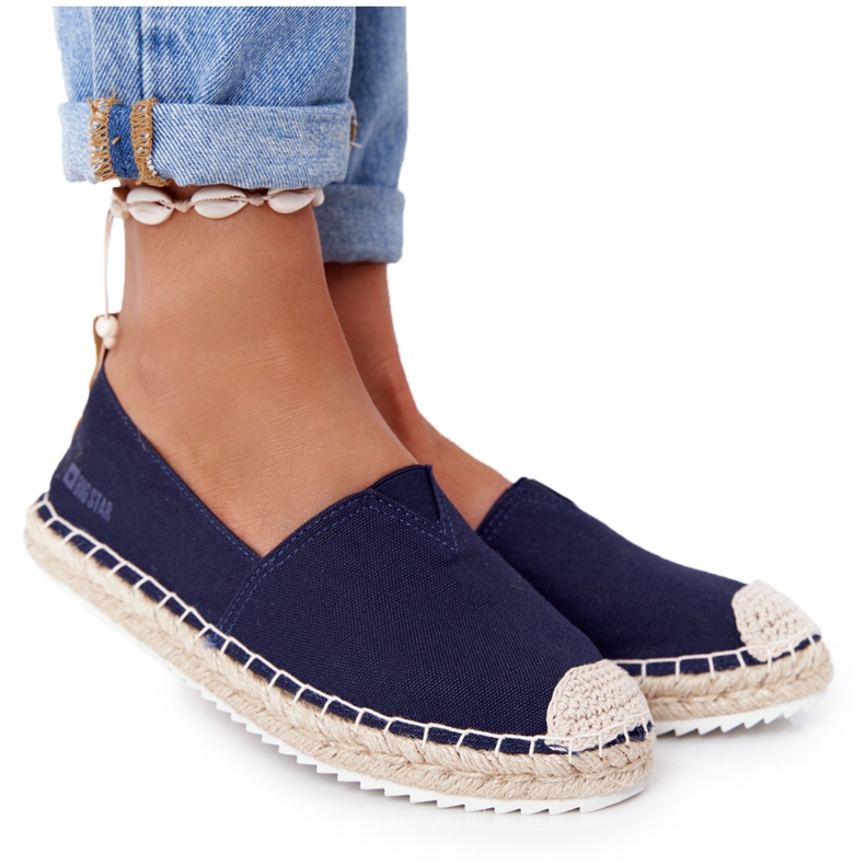 Espadrile pe talpă împletită Big Star HH274500 Blue Navy albastru